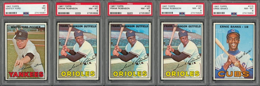 1967 Topps Hall of Famers PSA-Graded Collection (5)